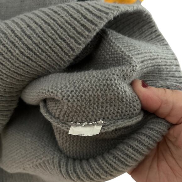 Vintage Fair Isle Knit Sweater Women’s Large Gray Multicolor Nordic Boat Neck - Picture 5 of 5